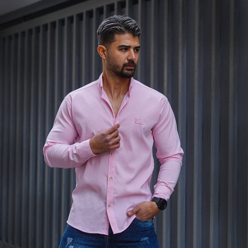 پیراهن مردانه صورتی مدل Fendi