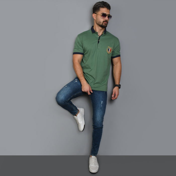 تیشرت مردانه سبز مدل RIBAN