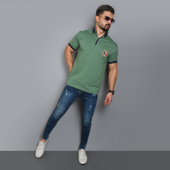 تیشرت مردانه سبز مدل RIBAN