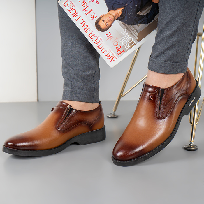 کفش رسمی عسلی مردانه مدل X.TAT