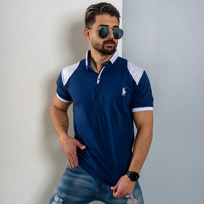 تیشرت Polo آبی مردانه مدل HAKO