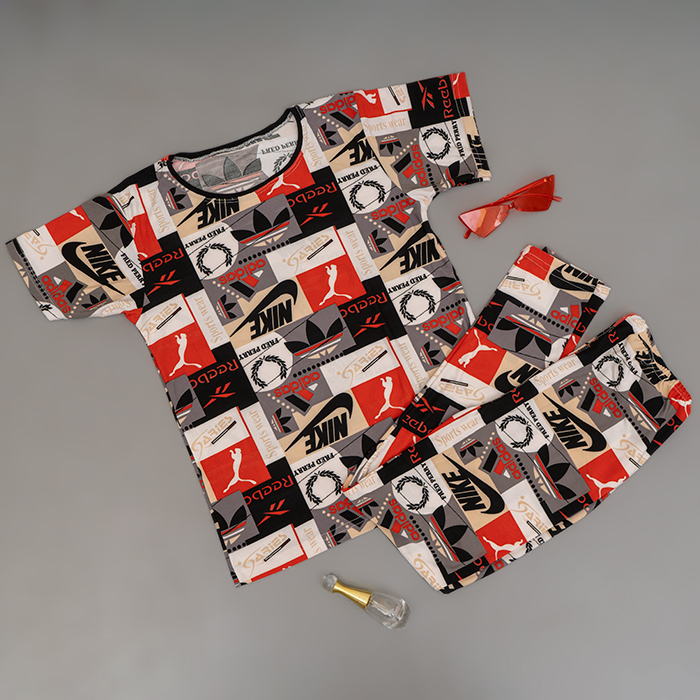 ست تیشرت شلوار Nike دخترانه قرمز مدل viana