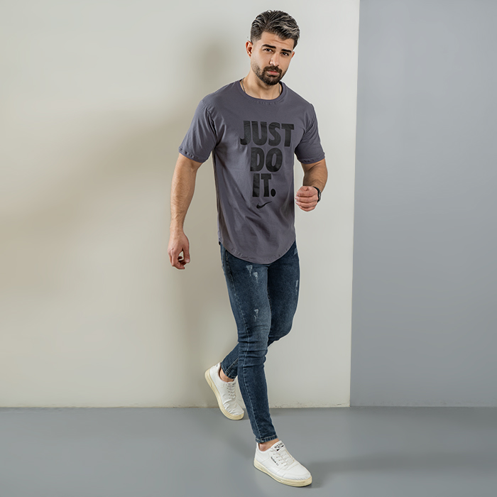 تیشرت Just Do It مردانه طوسی مدل Ditro