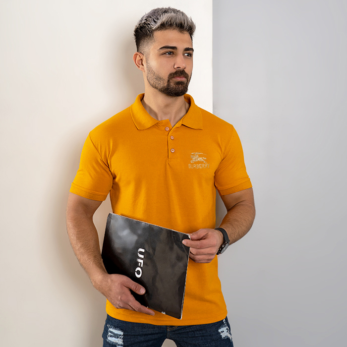 تیشرت مردانه خردلی مدل burberry