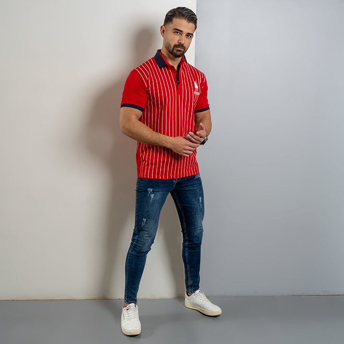 تیشرت مردانه قرمز مدل MONO