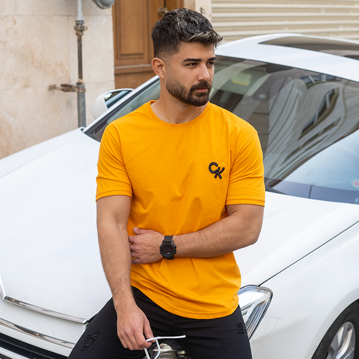 تیشرت مردانه خردلی مدل Ck