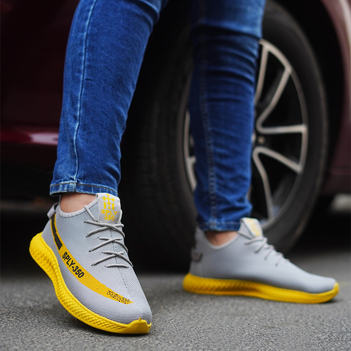 کفش ورزشی Sply-350 مردانه طوسی زرد مدلYogi