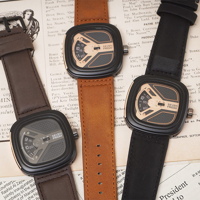 ساعت sevenfriday قهوه ای طلایی مدل richard