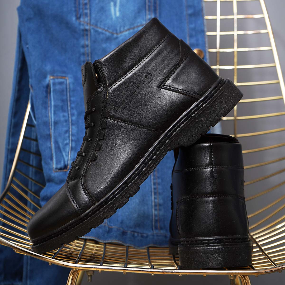 نیم بوت مردانه مشکی مدل Ashil