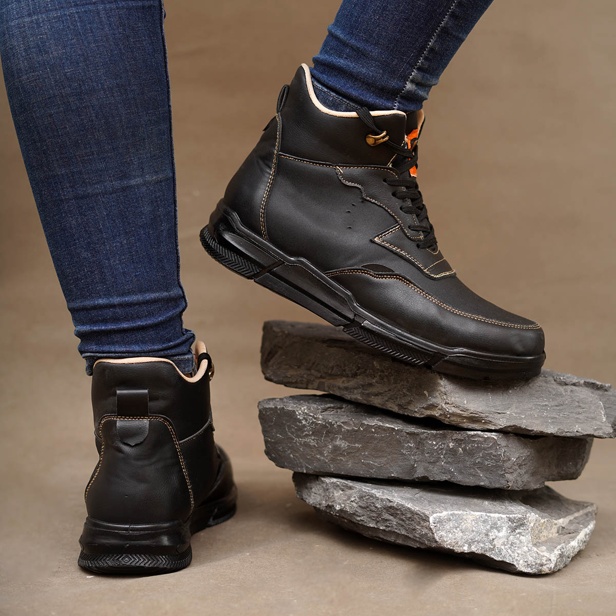 نیم بوت مشکی مردانه مدل Parsa-neo