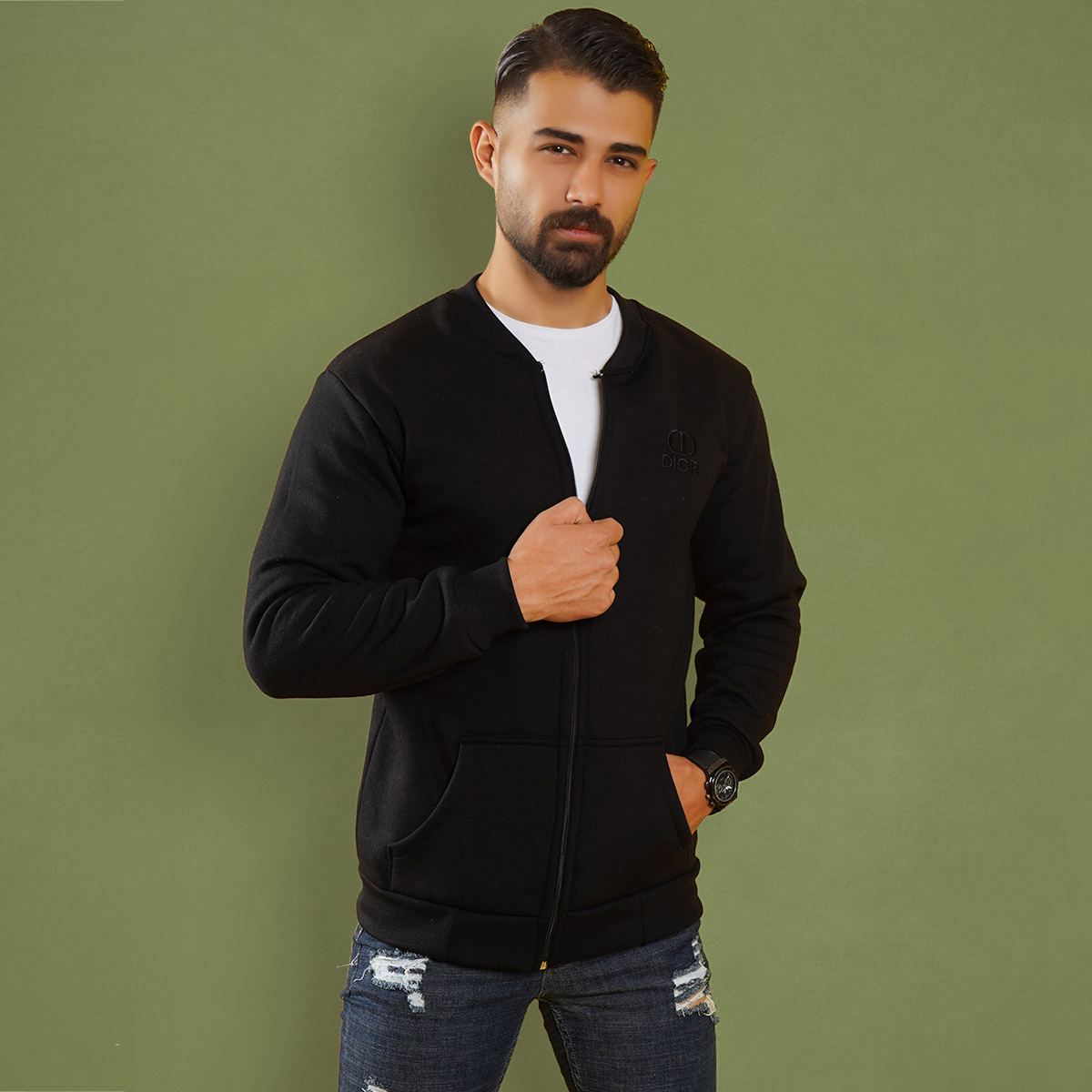 سوییشرت مردانه مشکی مدل DIOR