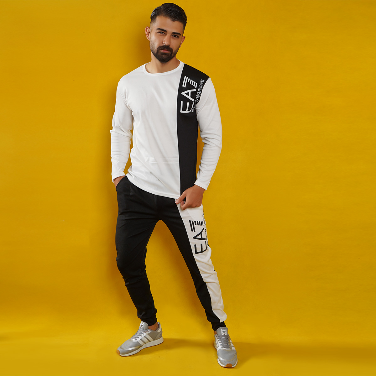 ست تیشرت شلوار مردانه آستین بلند مدل WE82