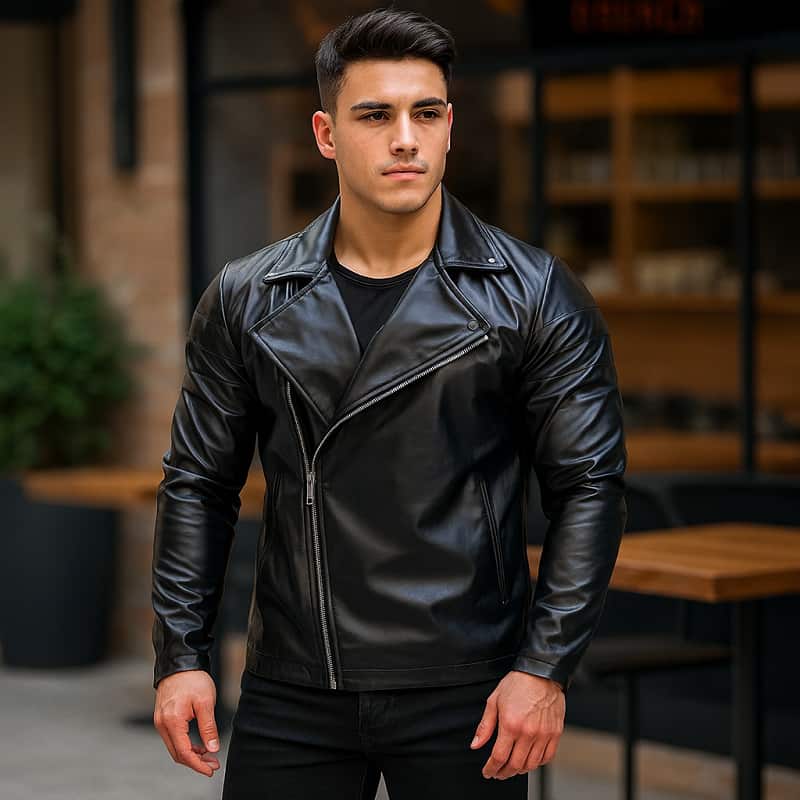 کاپشن چرم مردانه مدل Nima