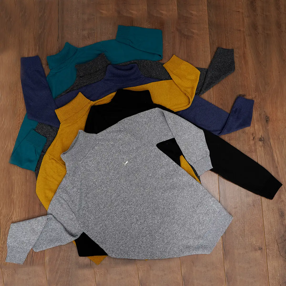 پلیور یقه اسکی پوما طوسی مدل Daryoosh