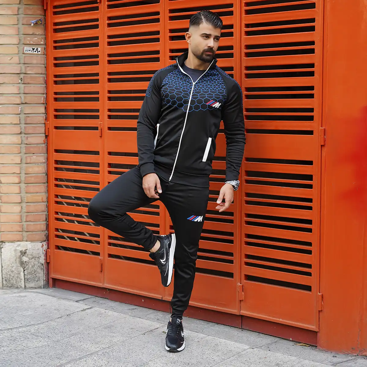 ست سوئیشرت شلوار آبی مشکی مردانه مدل matio