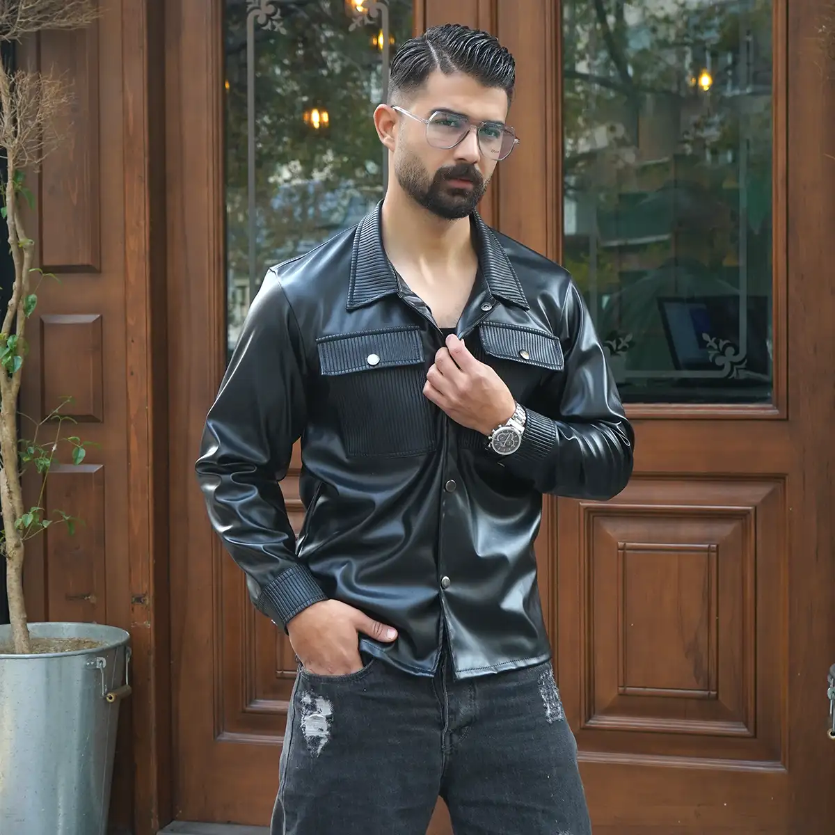 کاپشن چرم مدل sina