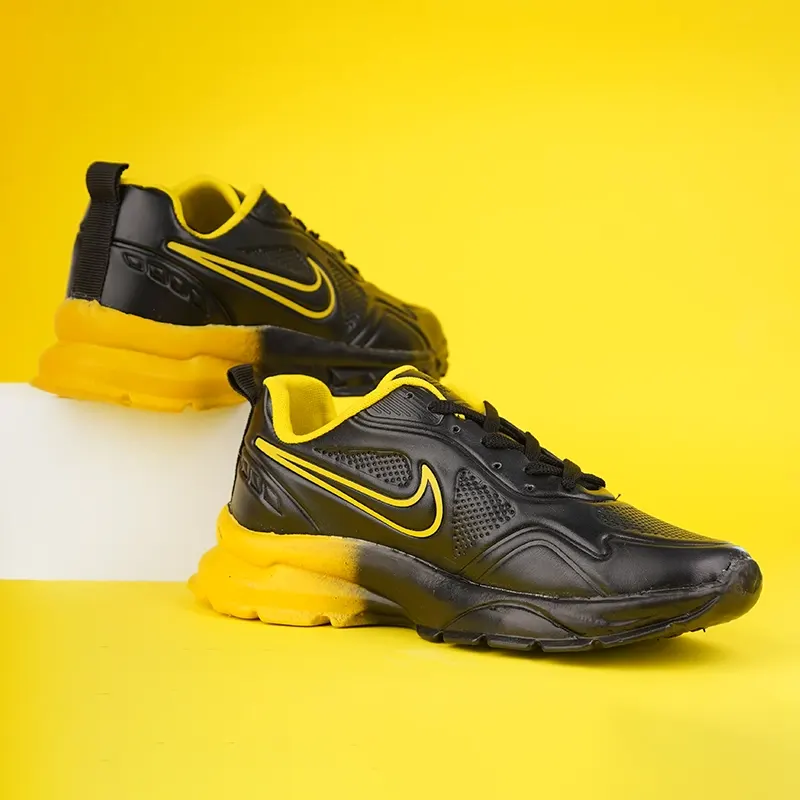 کفش ورزشی مردانه مشکی زرد مدل Arona