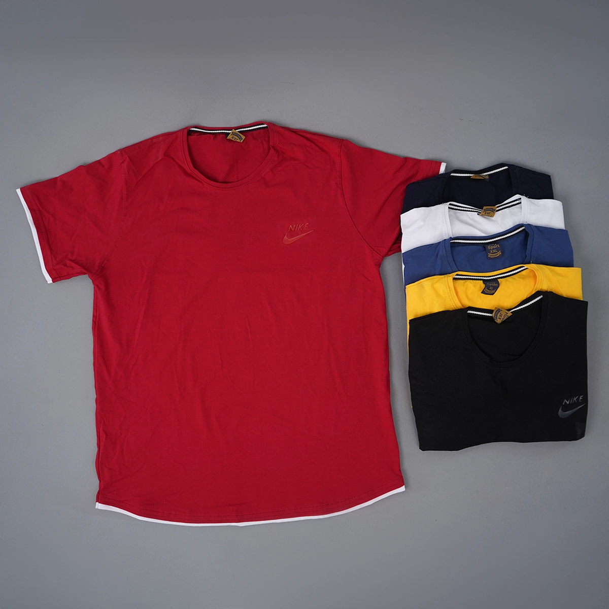 تیشرت یقه گرد آبی مردانه مدل kamyar