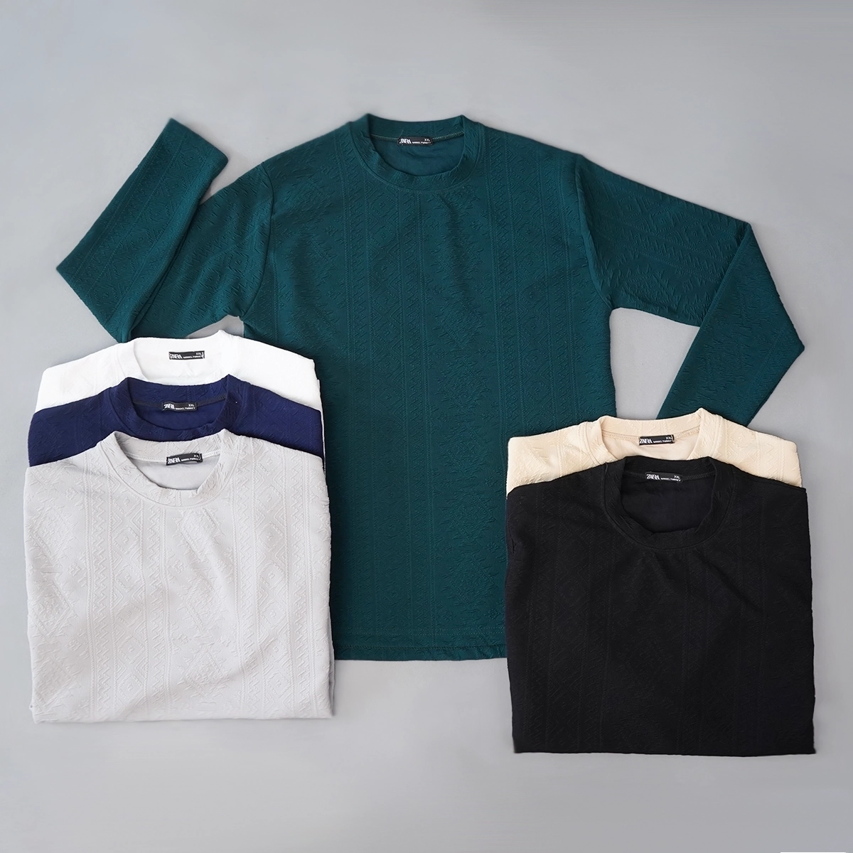 بلوز طرح دار مردانه مراکشی کرم مدل Nikan