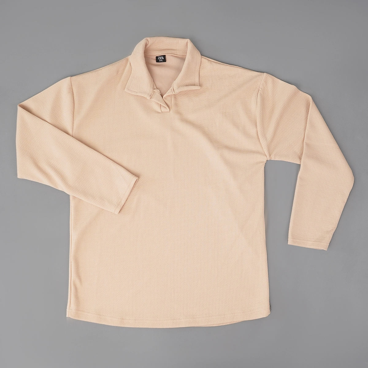 بلوز کبریتی یقه دار مردانه کرم مدل Tami