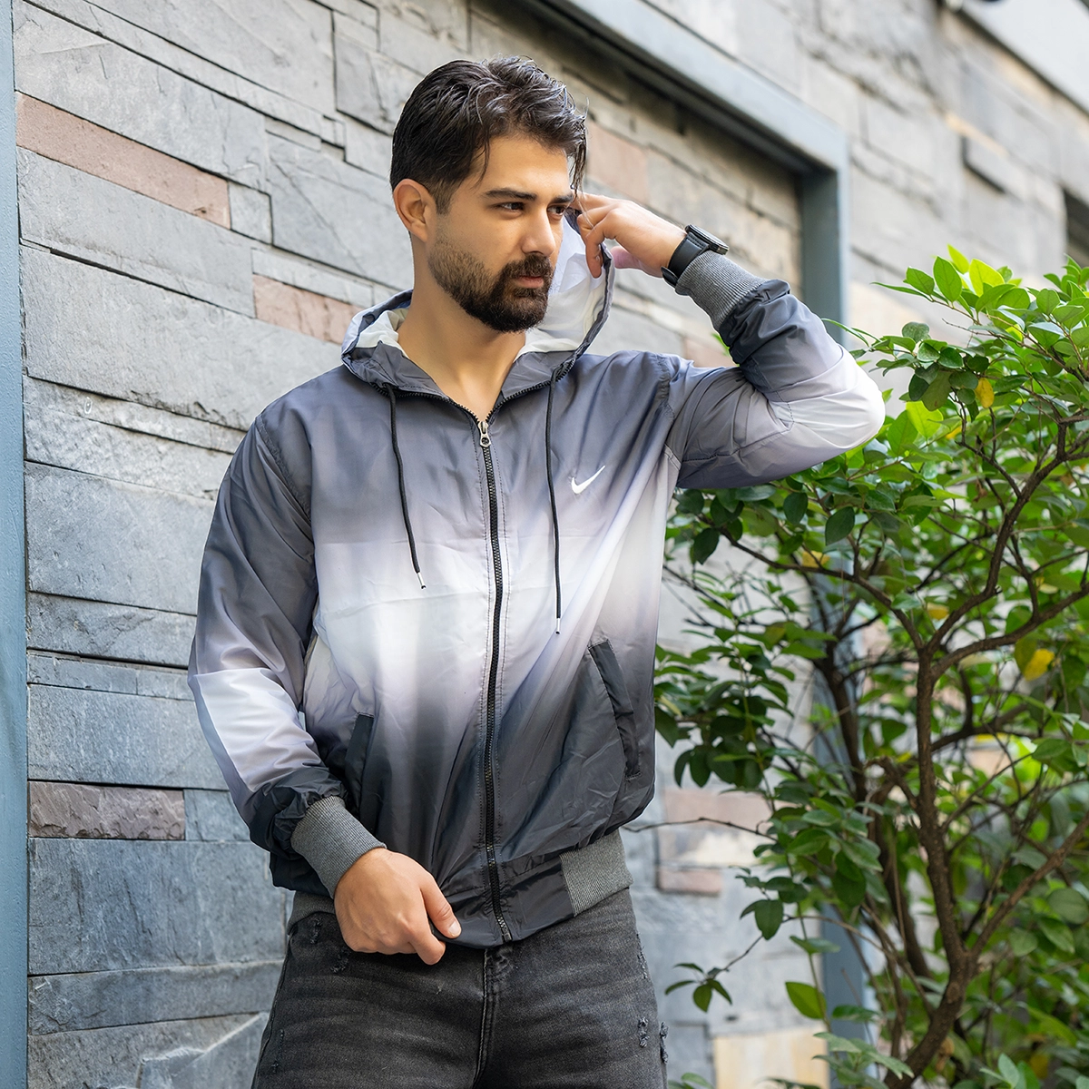 کاپشن نایک مردانه طوسی روشن مدل Savino