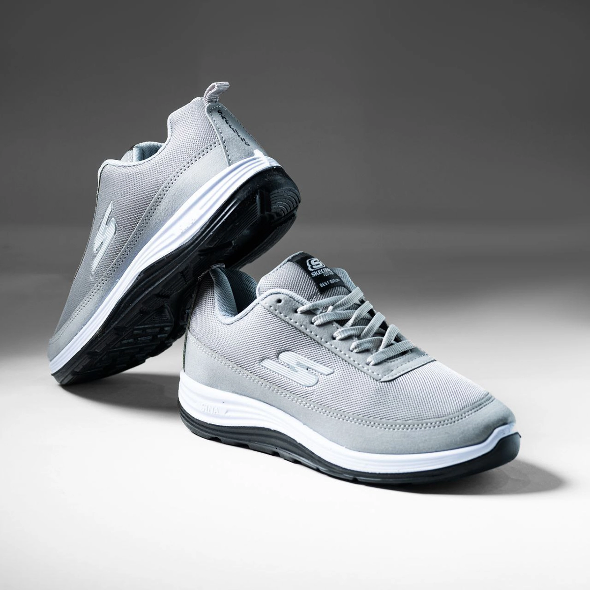 کفش ورزشی Skechers طوسی روشن مردانه مدل Aydin