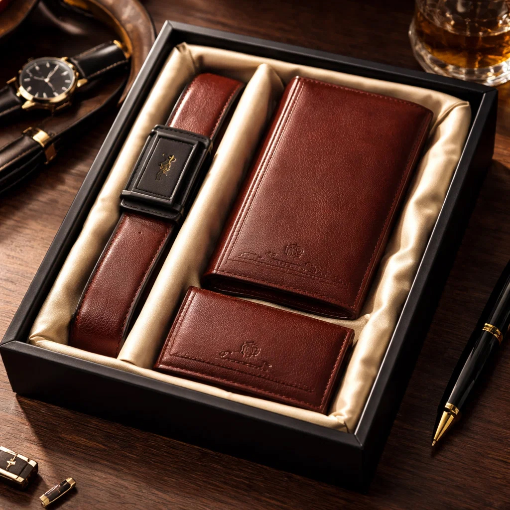 ست کیف و کمربند عسلی مدل M101-عسلی