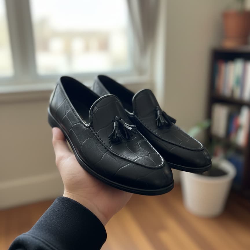 کفش کالج مردانه مشکی مدل Parang