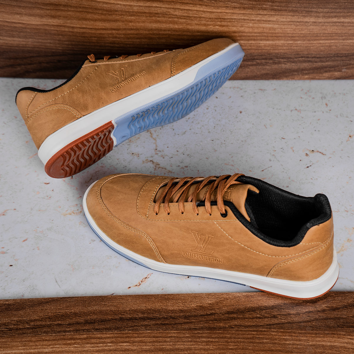 کفش مردانه LV خردلی مدل Norman