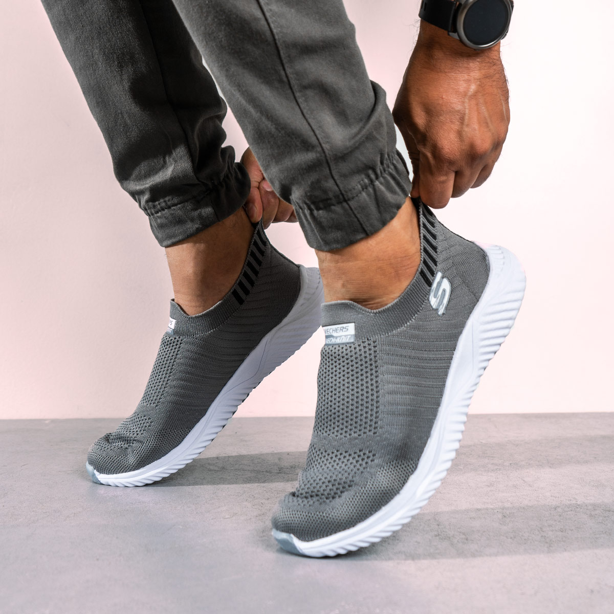 کفش ورزشیSKECHERS مردانه طوسی تیره مدل Balini-