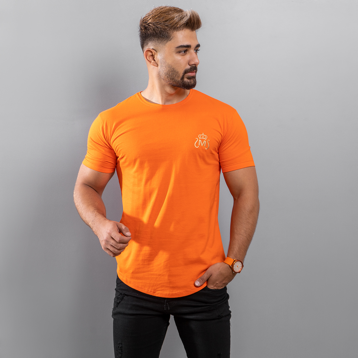 تیشرت مردانه نارنجی مدل Arat