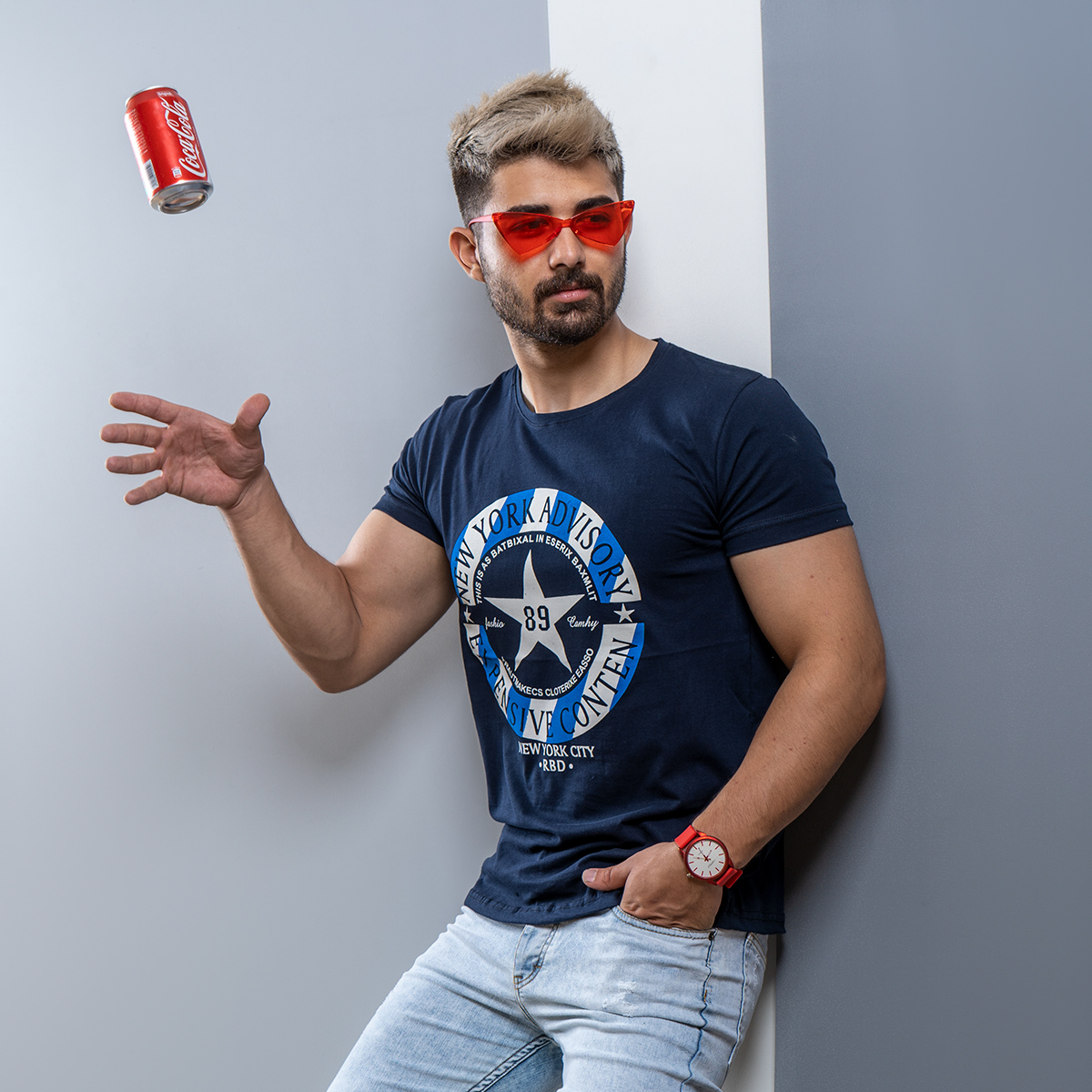 تیشرت مردانه سرمه ای Advisory مدل E89(T)