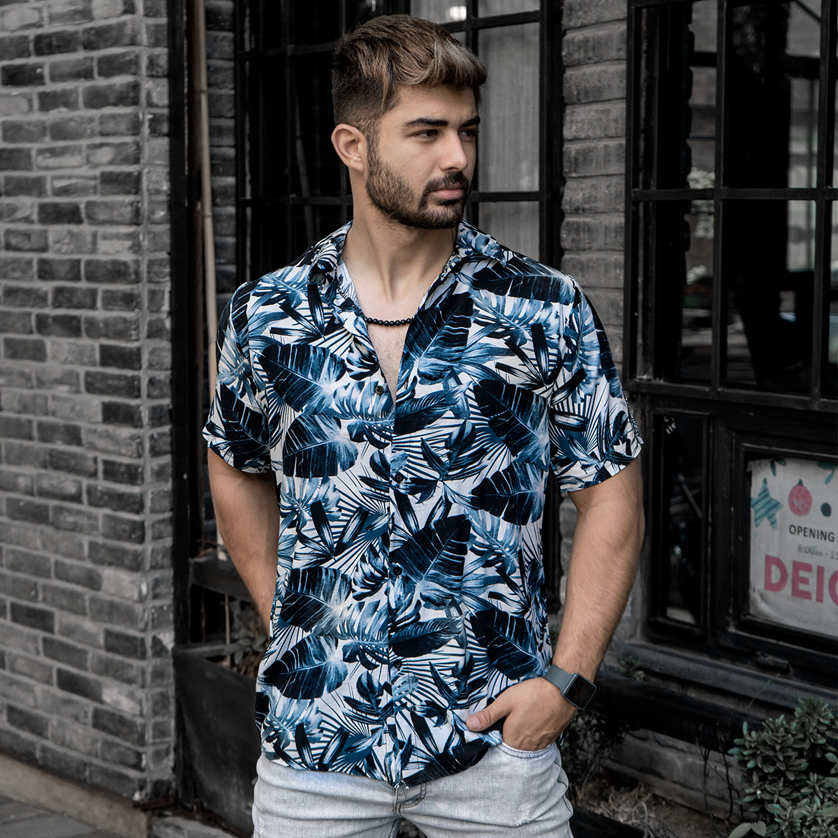 پیراهن هاوایی مردانه مدل Saviz