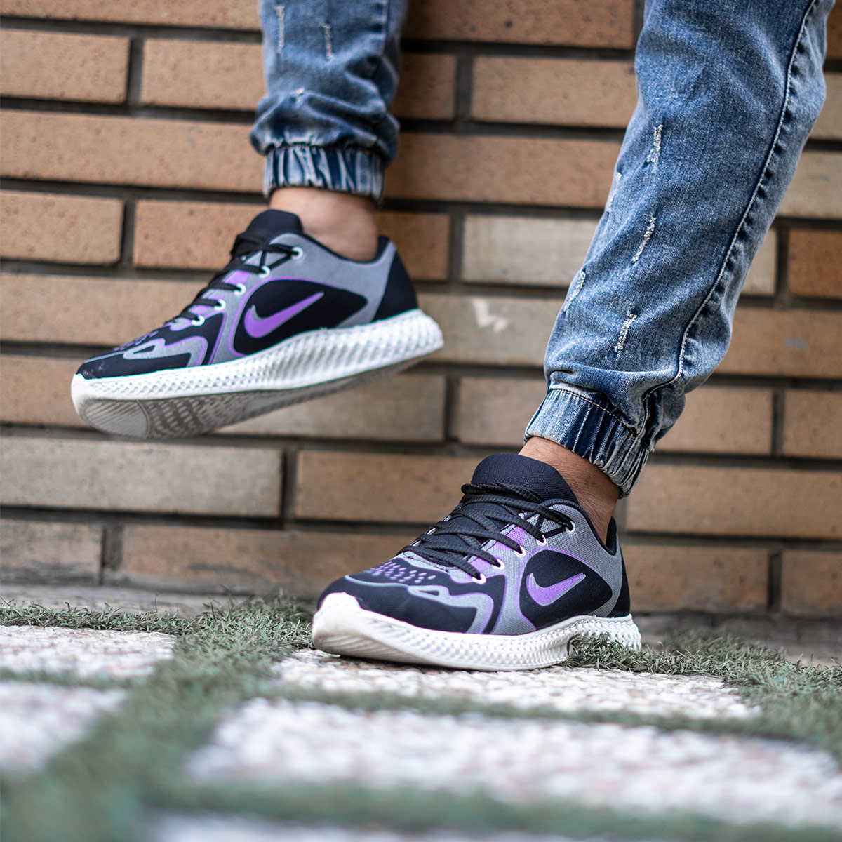 کفش ورزشی مشکی بنفش مردانه مدل Miden(T)