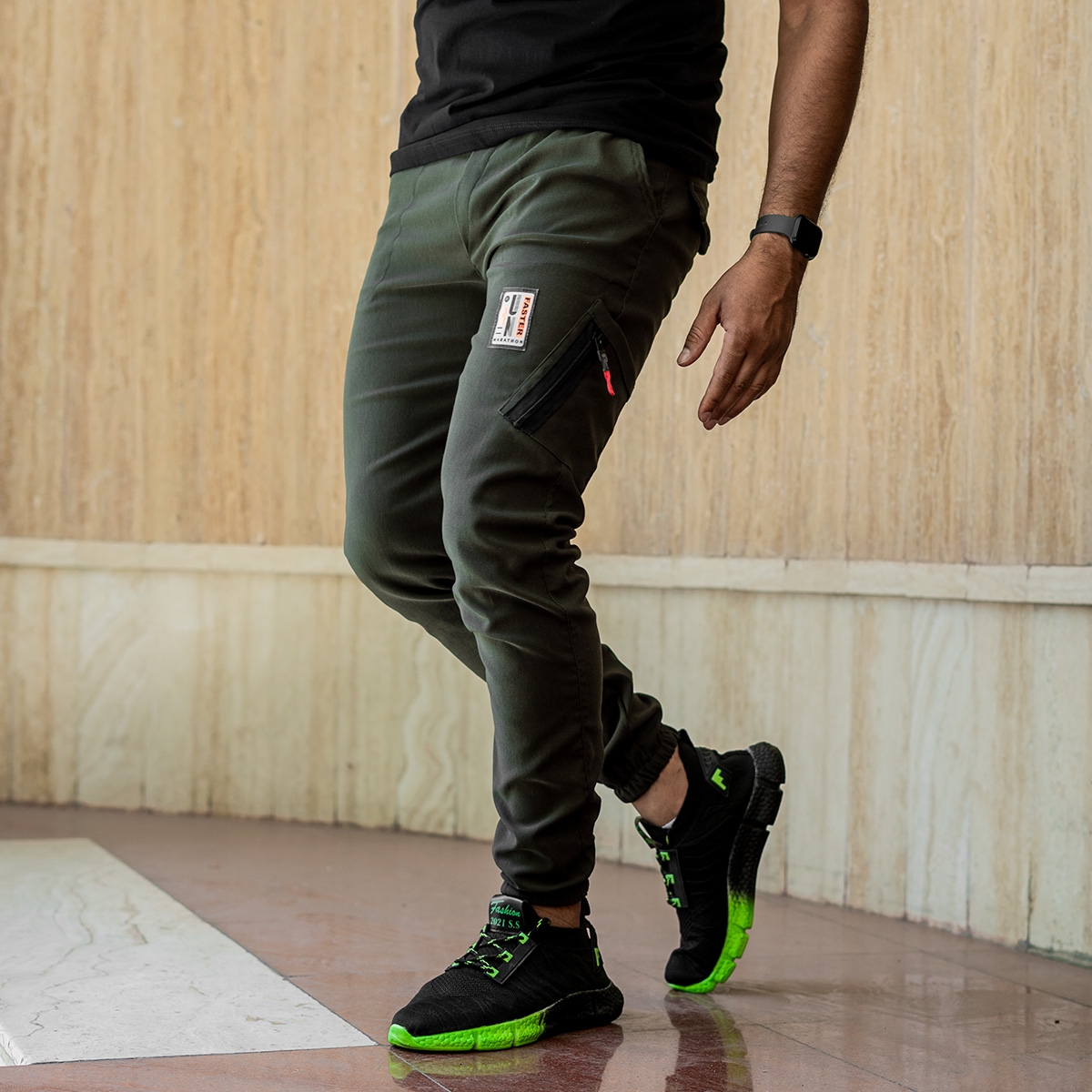 شلوار اسلش مردانه سبز مدل Lonik