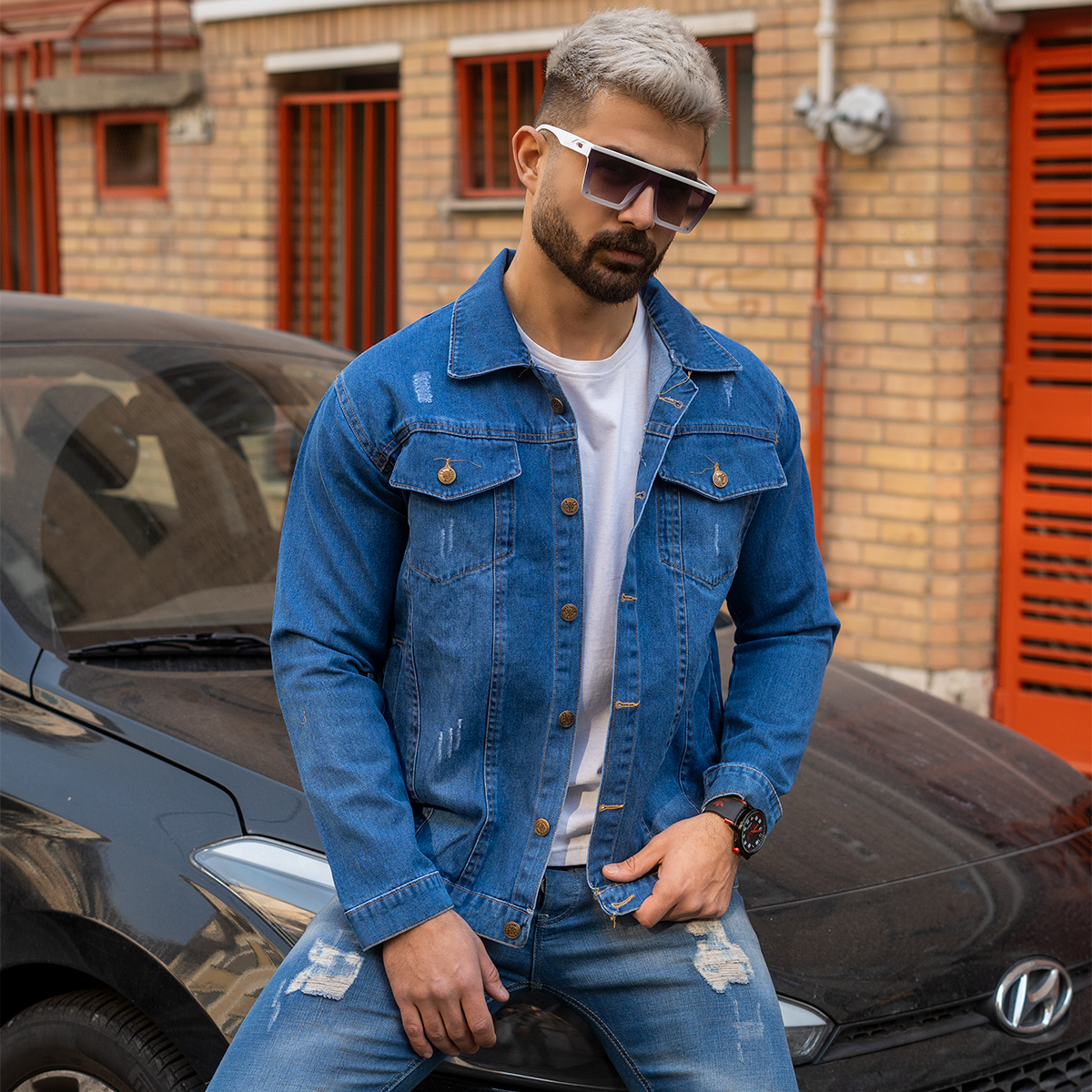 کت مردانه آبی مدل Jean