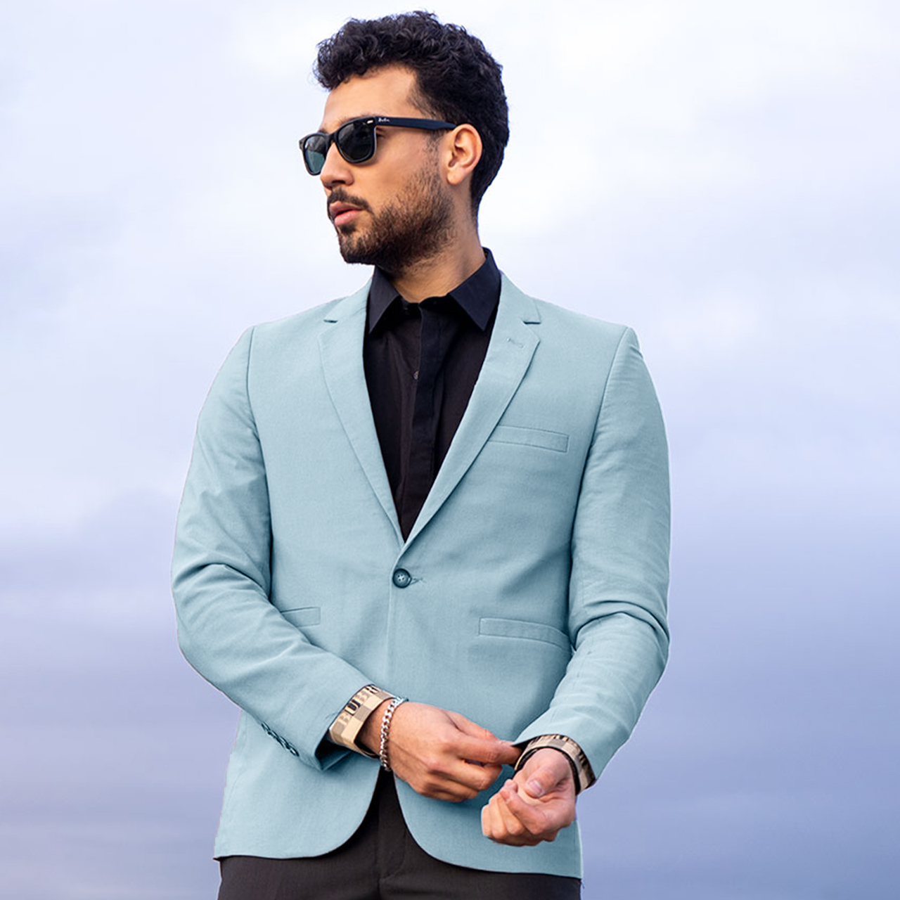 کت مردانه آبی مدل RIKY