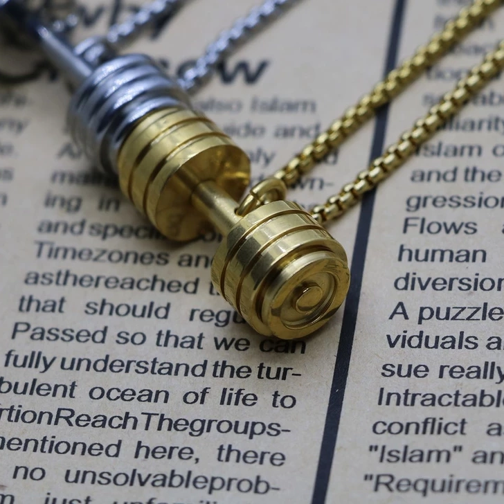 گردنبند مدل دمبل ( طلایی )